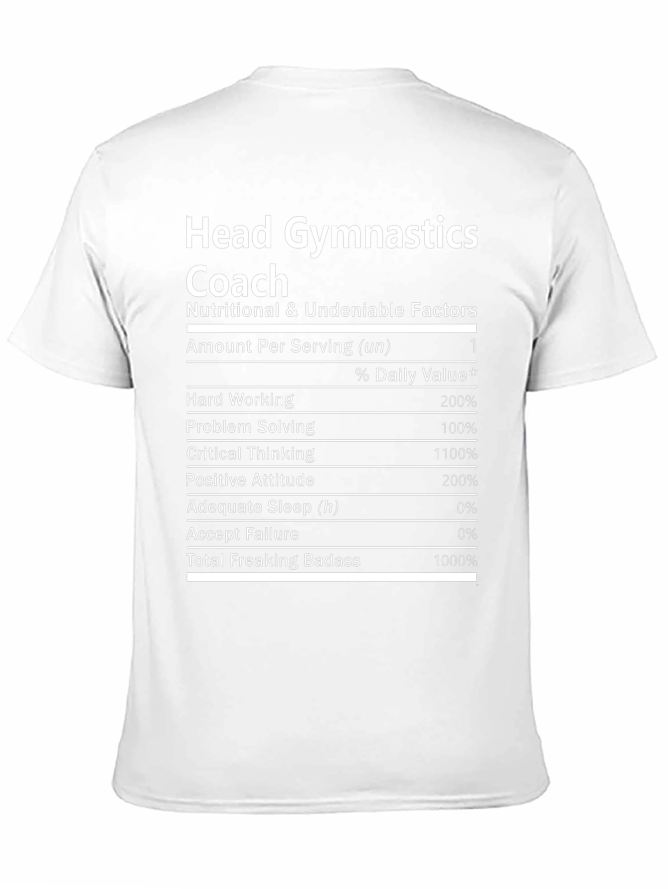 Head Gymnastics Coach Nutrition Facts T-Shirt