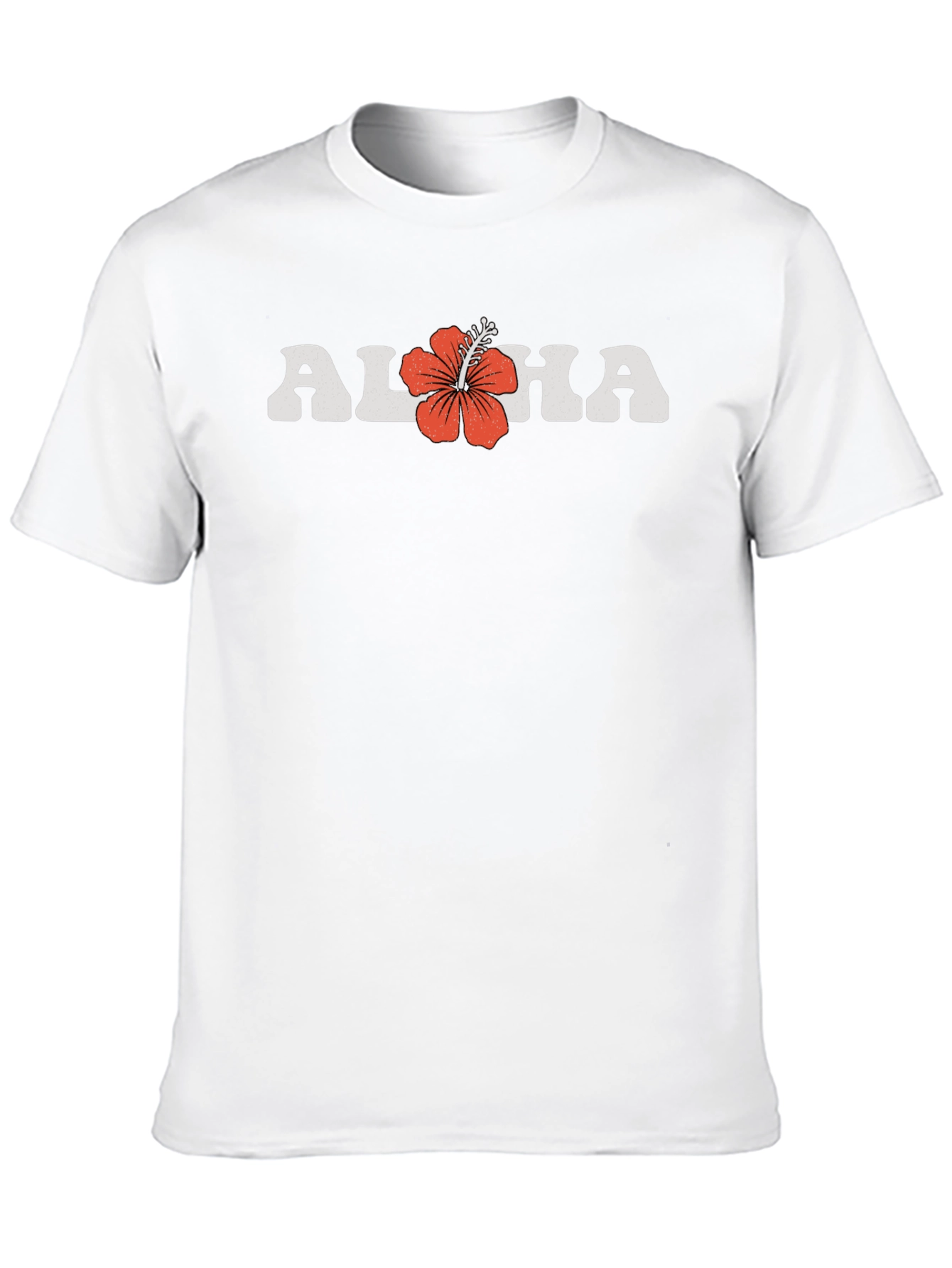 Retro Aloha Graphic Tee - Tropical Hibiscus Design
