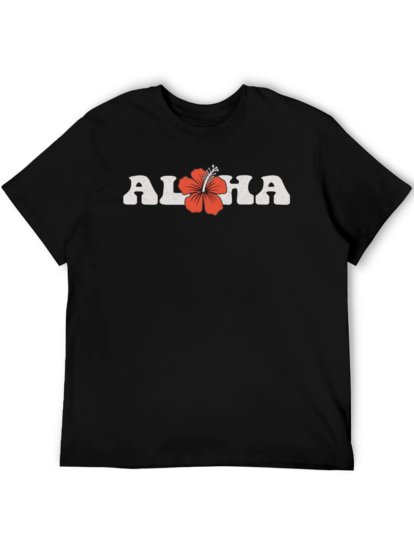 Retro Aloha Graphic Tee - Tropical Hibiscus Design