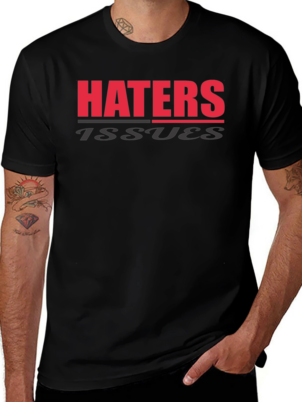 Haters Issues T-Shirt Black Cotton Blend