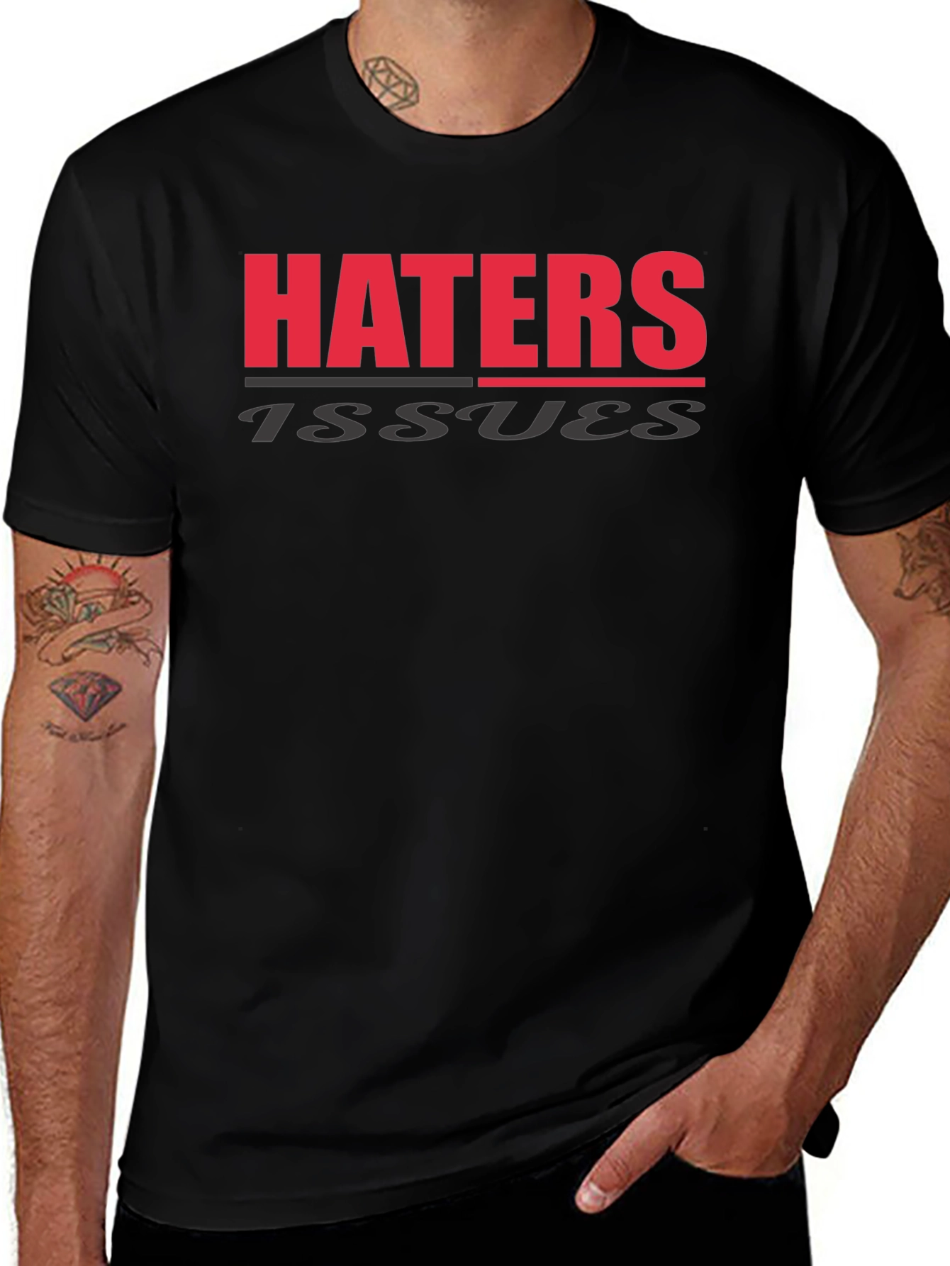 Haters Issues T-Shirt Black Cotton Blend