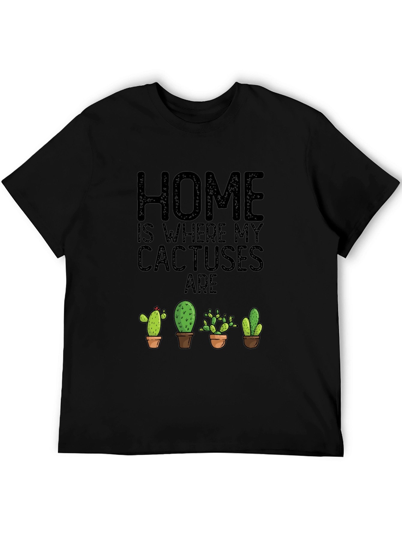 Cactus Lover Black T-Shirt