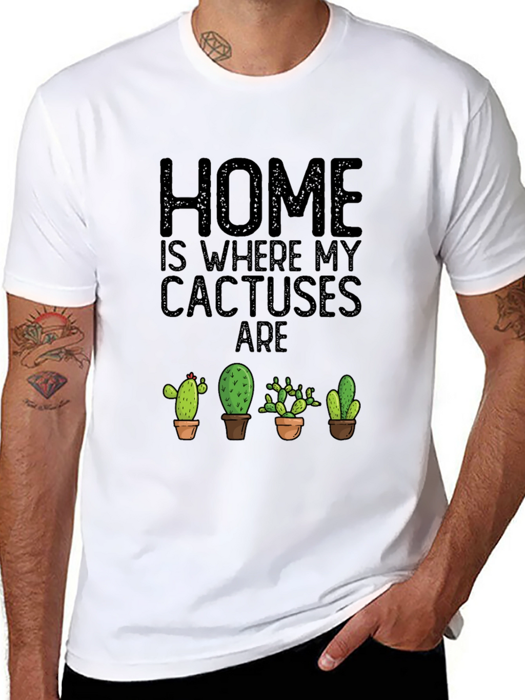 Cactus Lover Black T-Shirt