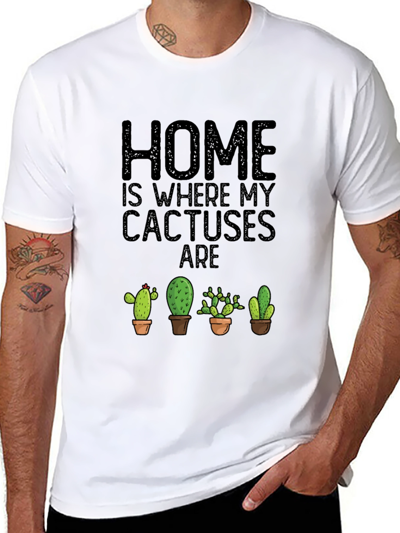 Cactus Lover Black T-Shirt