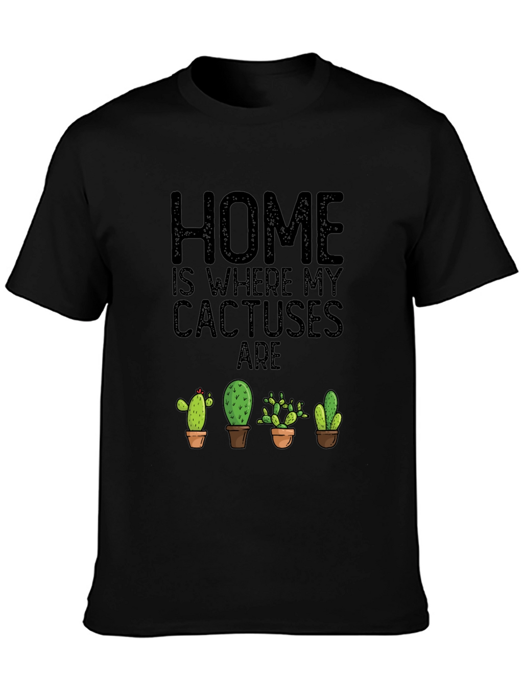 Cactus Lover Black T-Shirt