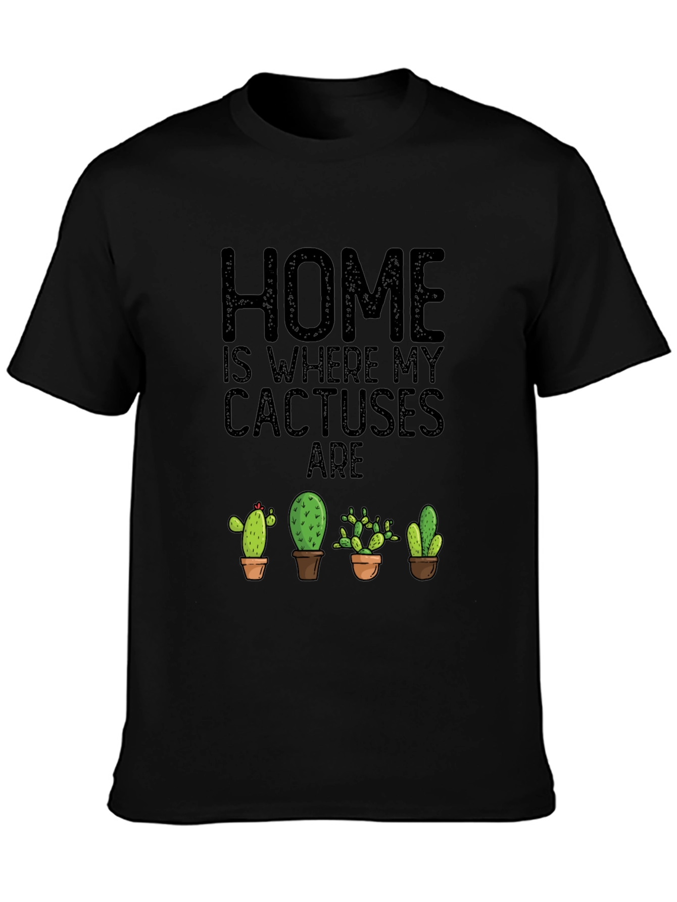 Cactus Lover Black T-Shirt