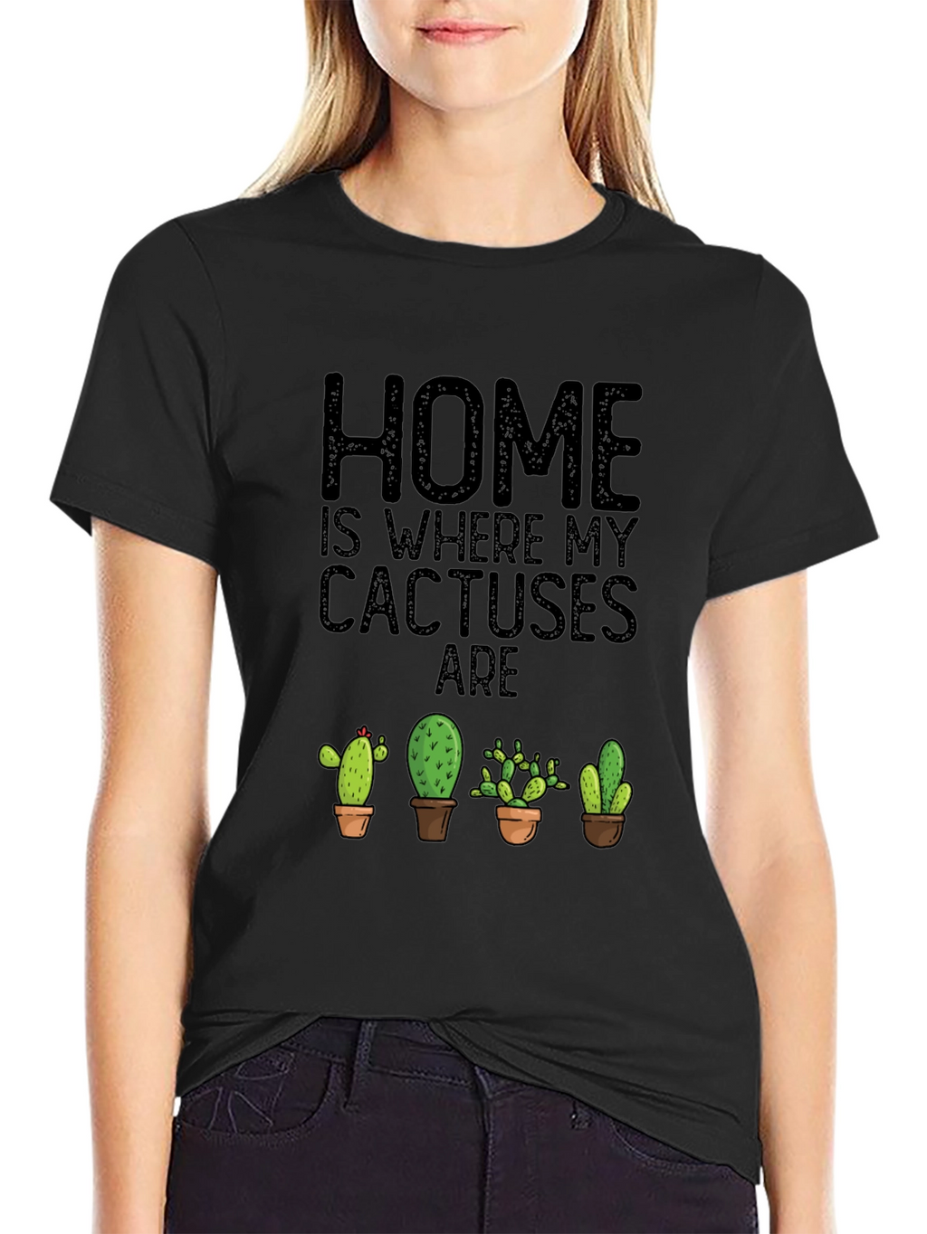 Cactus Lover Black T-Shirt