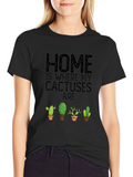 Cactus Lover Black T-Shirt