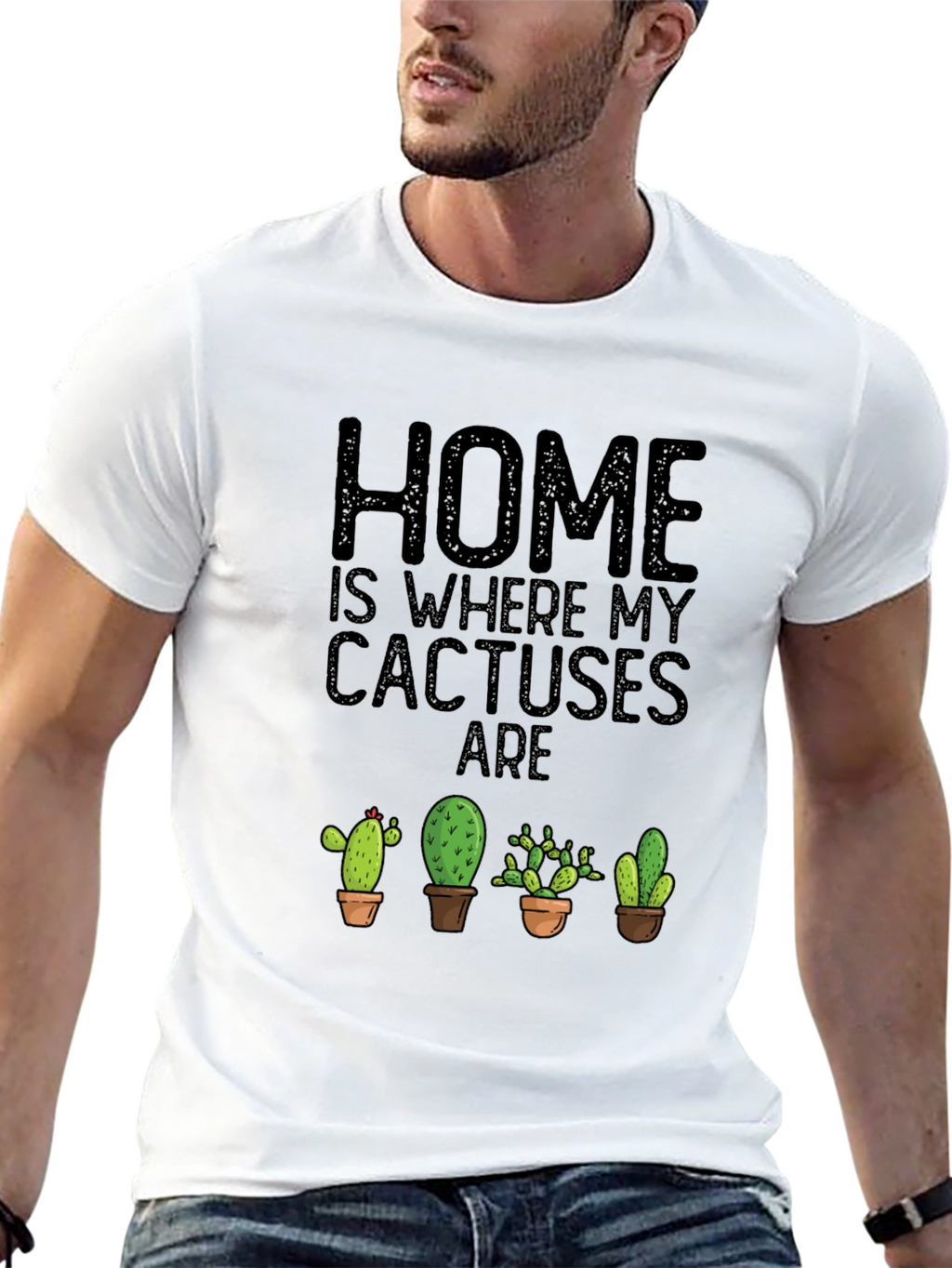 Cactus Lover Black T-Shirt