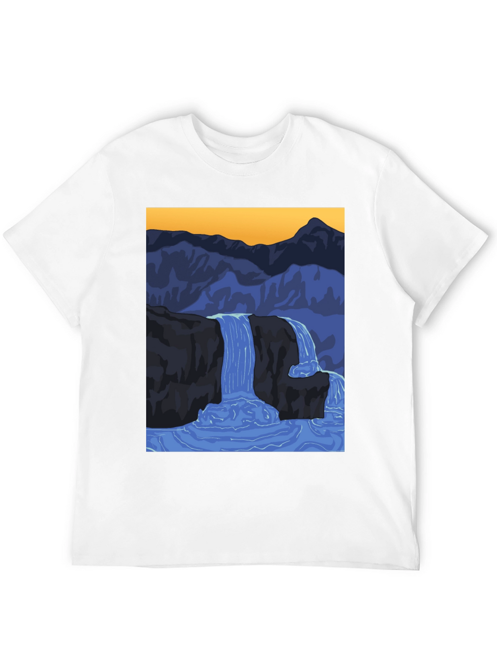 Waterfall Graphic Black T-Shirt