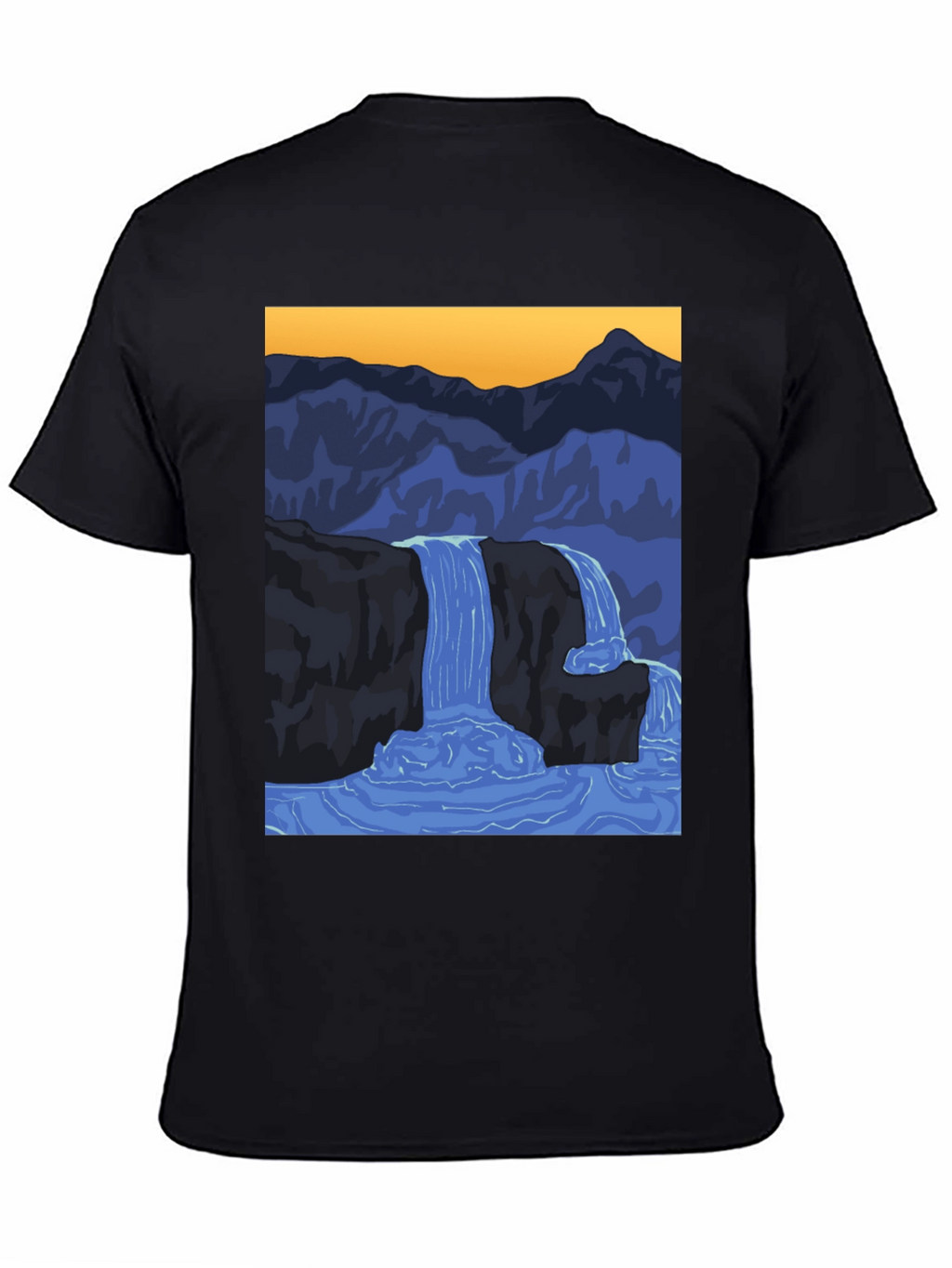 Waterfall Graphic Black T-Shirt