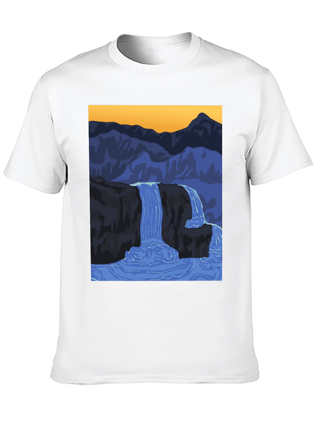 Waterfall Graphic Black T-Shirt