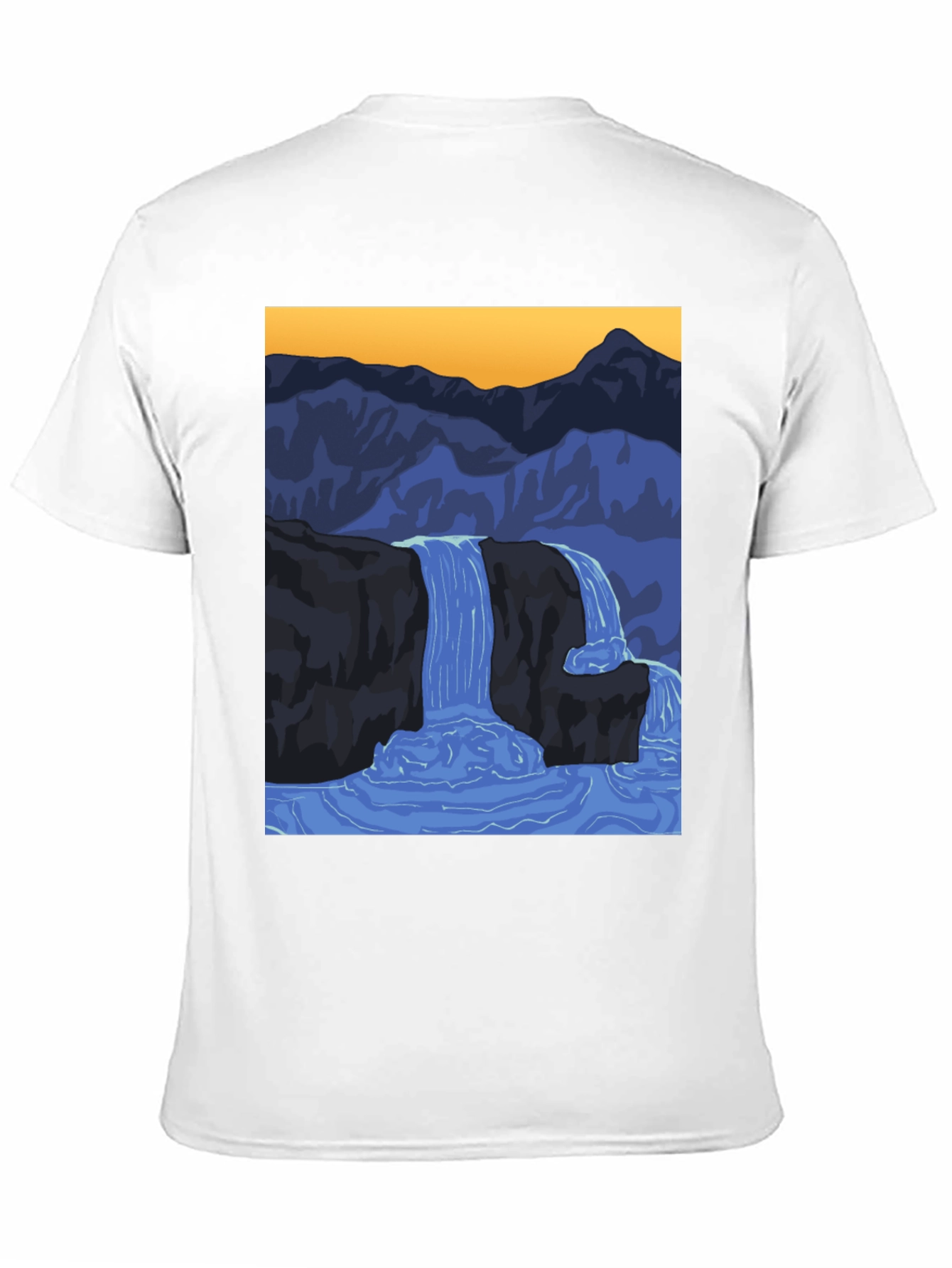 Waterfall Graphic Black T-Shirt