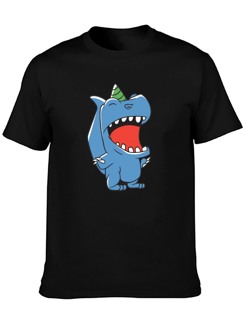 Cartoon Dinosaur Black T-Shirt