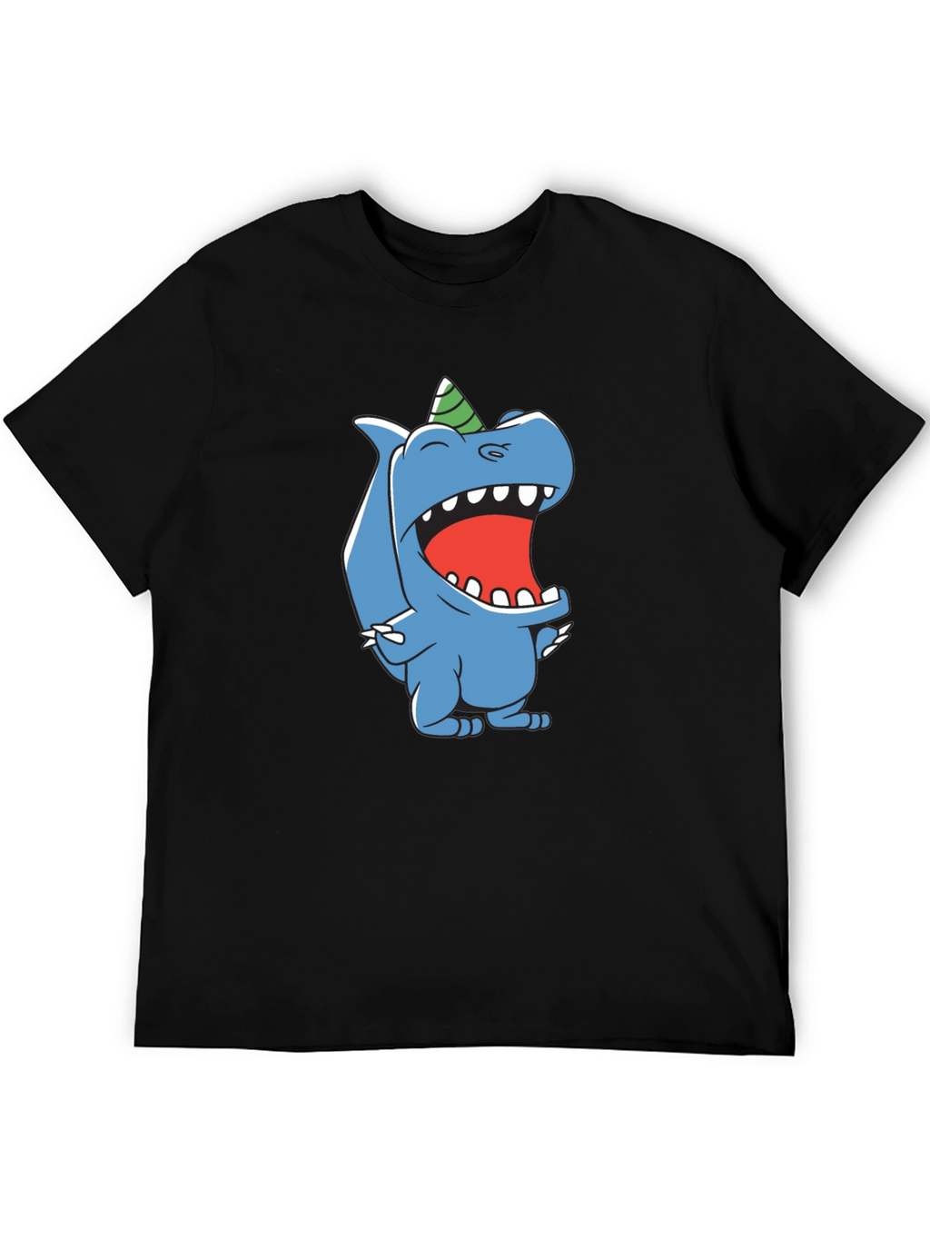 Cartoon Dinosaur Black T-Shirt