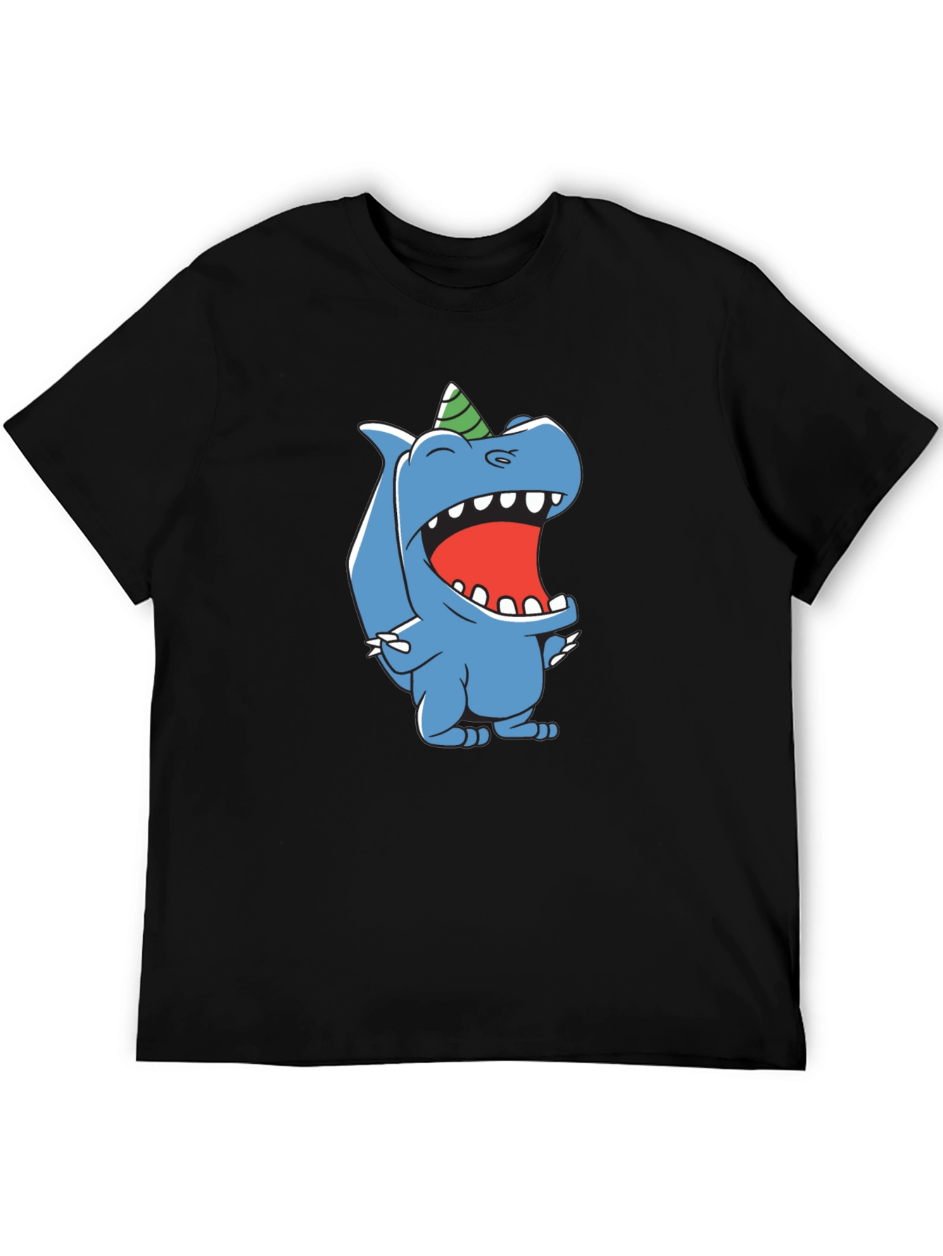 Cartoon Dinosaur Black T-Shirt