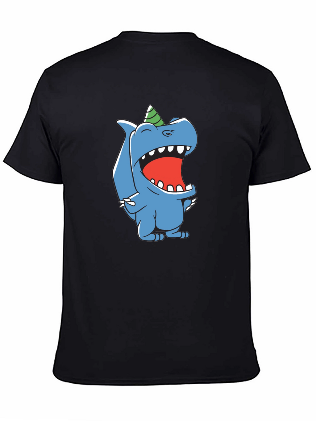 Cartoon Dinosaur Black T-Shirt