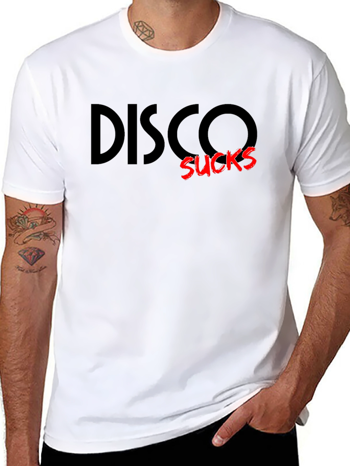 Disco Sucks Graphic Tee - Black Crew Neck