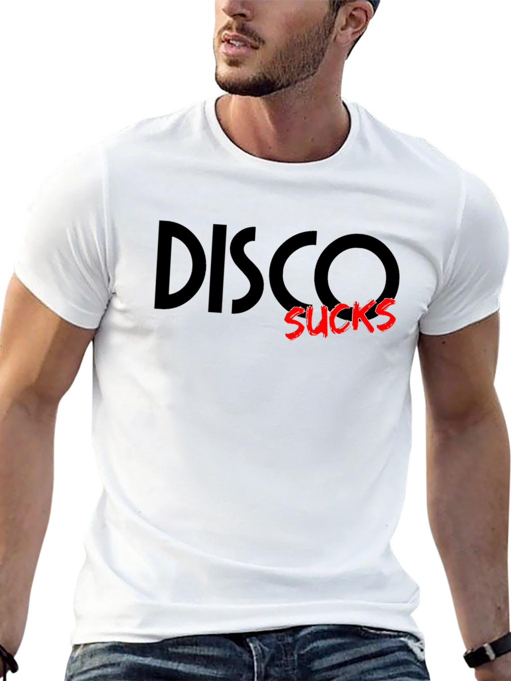 Disco Sucks Graphic Tee - Black Crew Neck