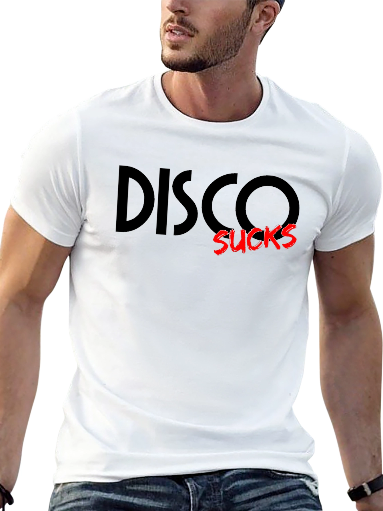 Disco Sucks Graphic Tee - Black Crew Neck