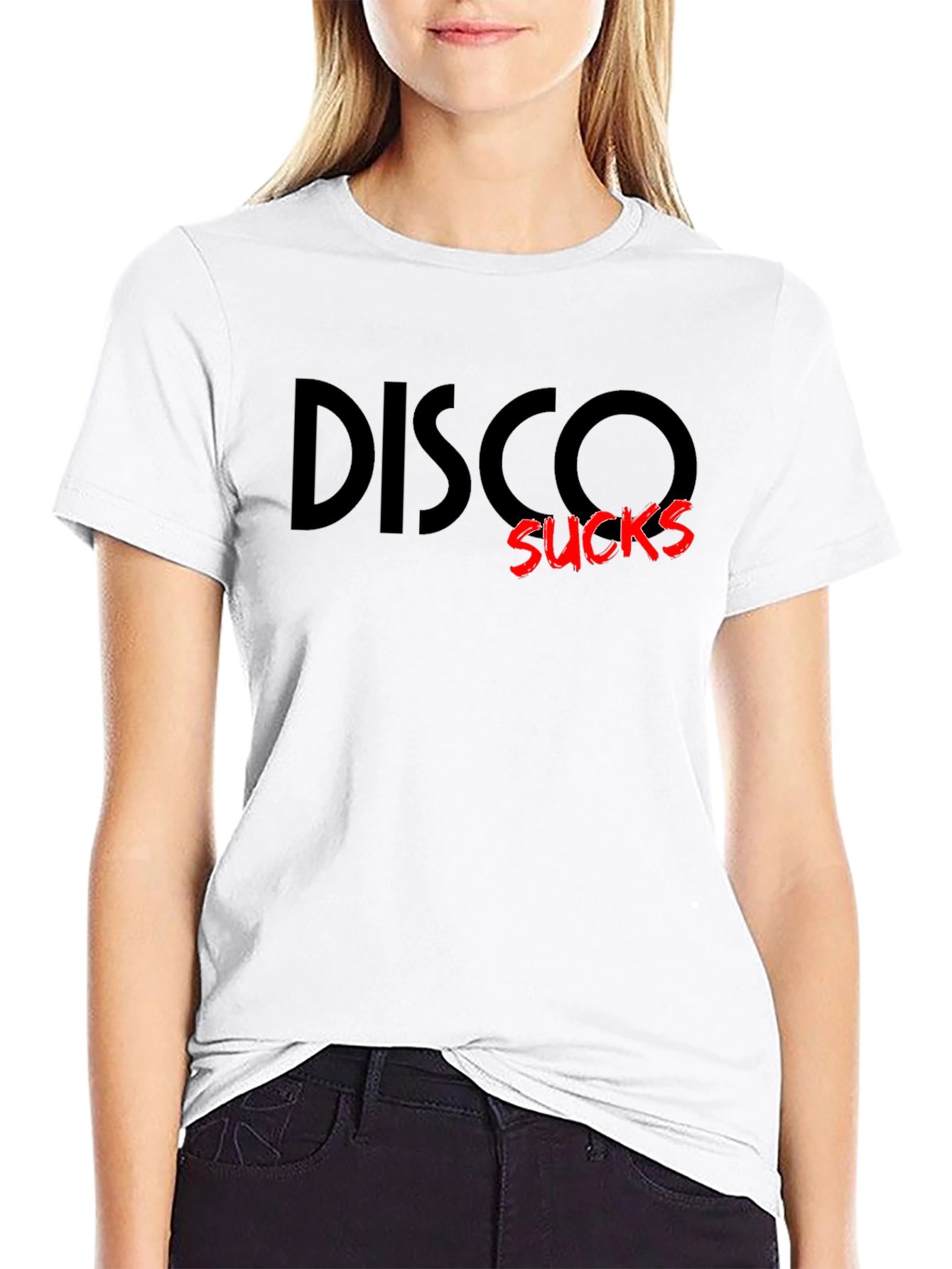 Disco Sucks Graphic Tee - Black Crew Neck