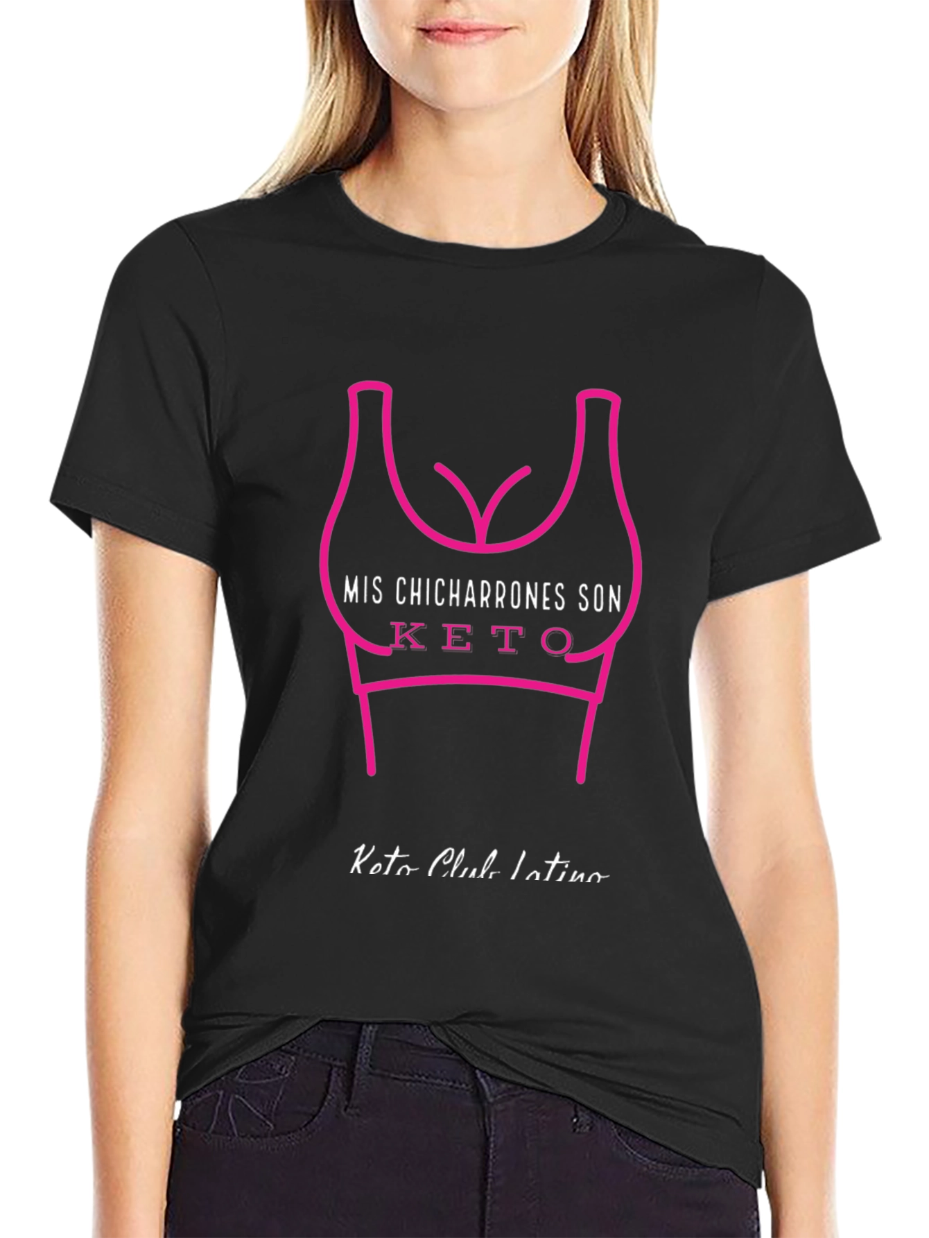 Keto Club Latino Tee: Mis Chicharrones Son Keto - Black T-Shirt