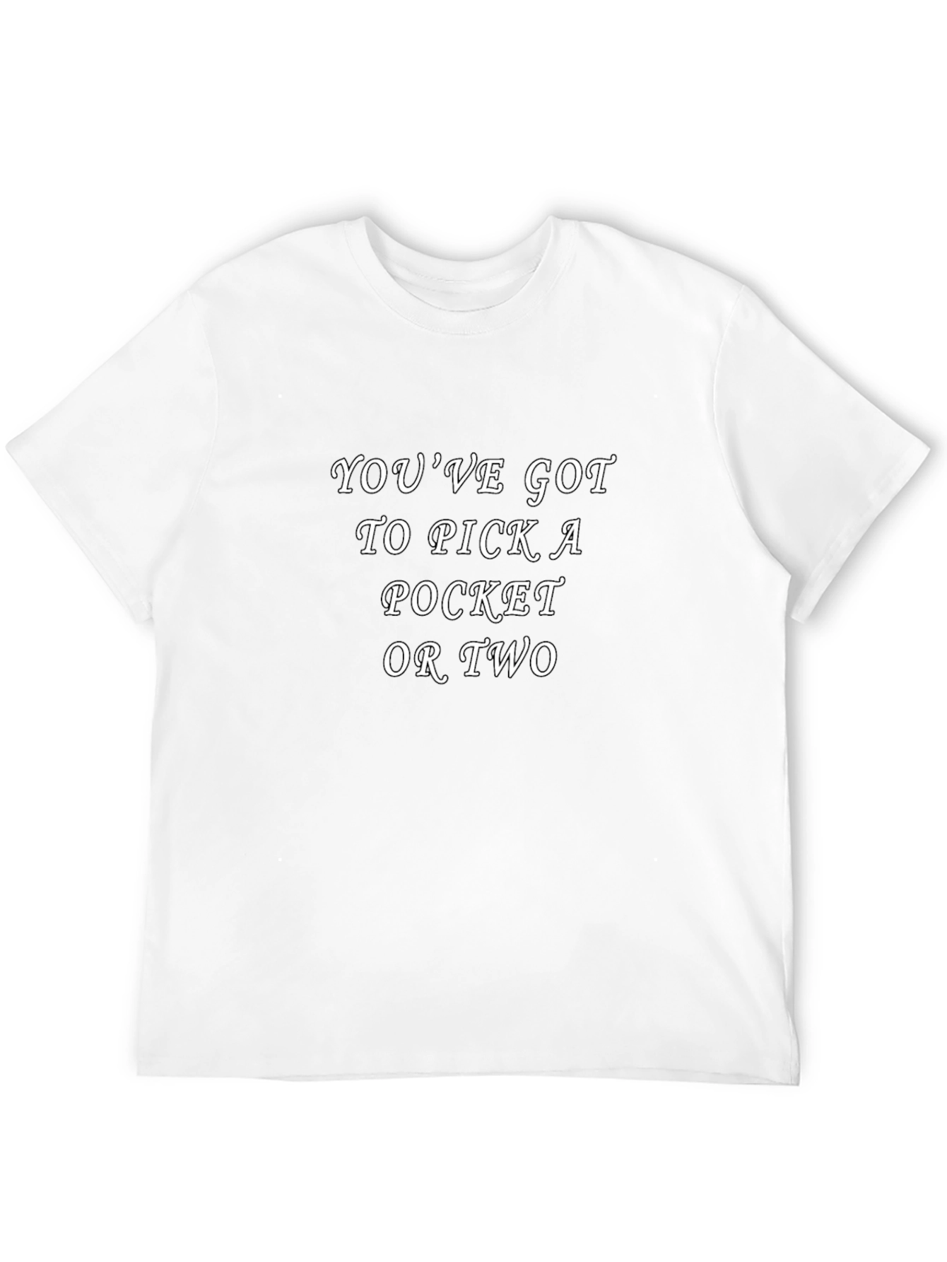 Humorous Pick a Pocket Graphic Tee - Black