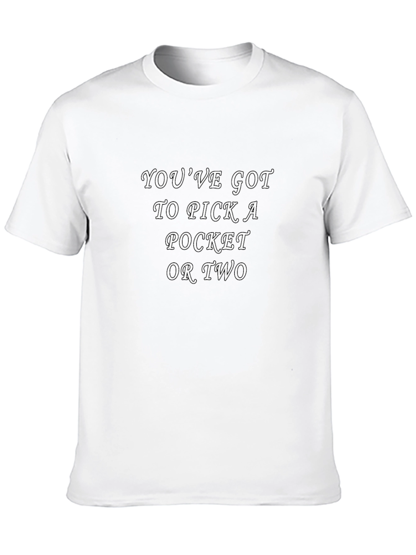 Humorous Pick a Pocket Graphic Tee - Black
