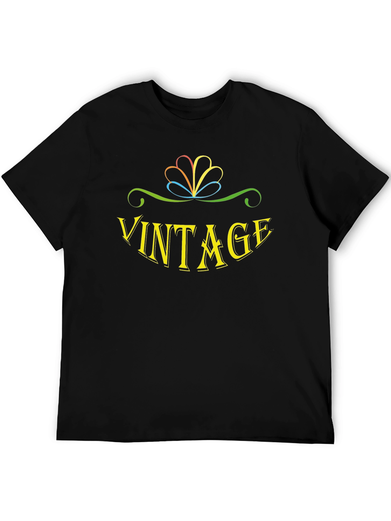 Vintage Graphic Print Black T-Shirt