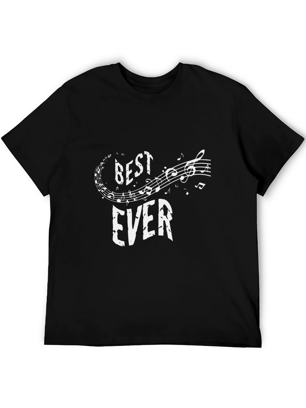 Best Ever Music Notes Graphic Tee - Black