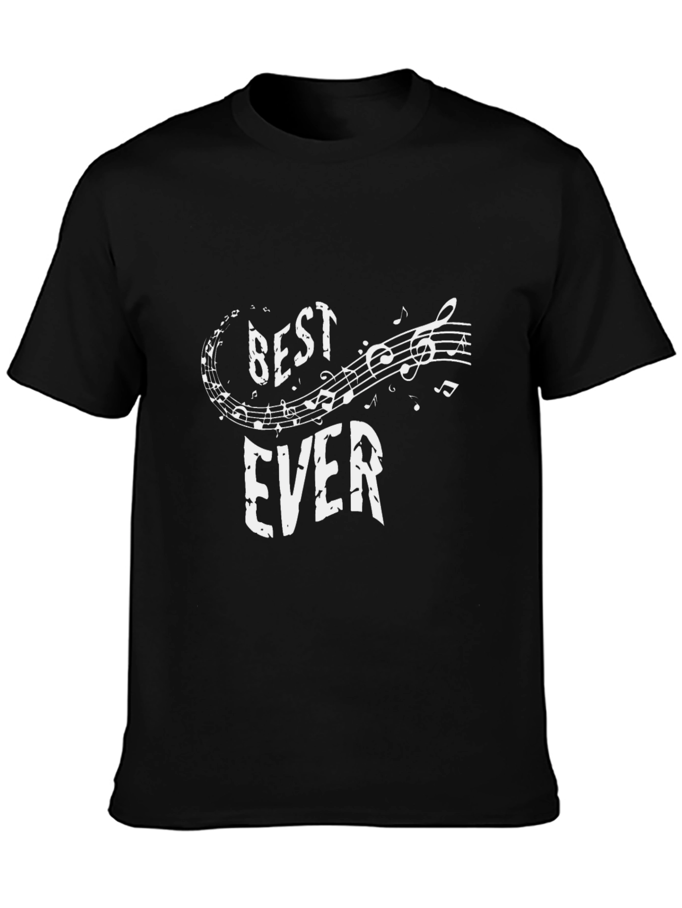 Best Ever Music Notes Graphic Tee - Black