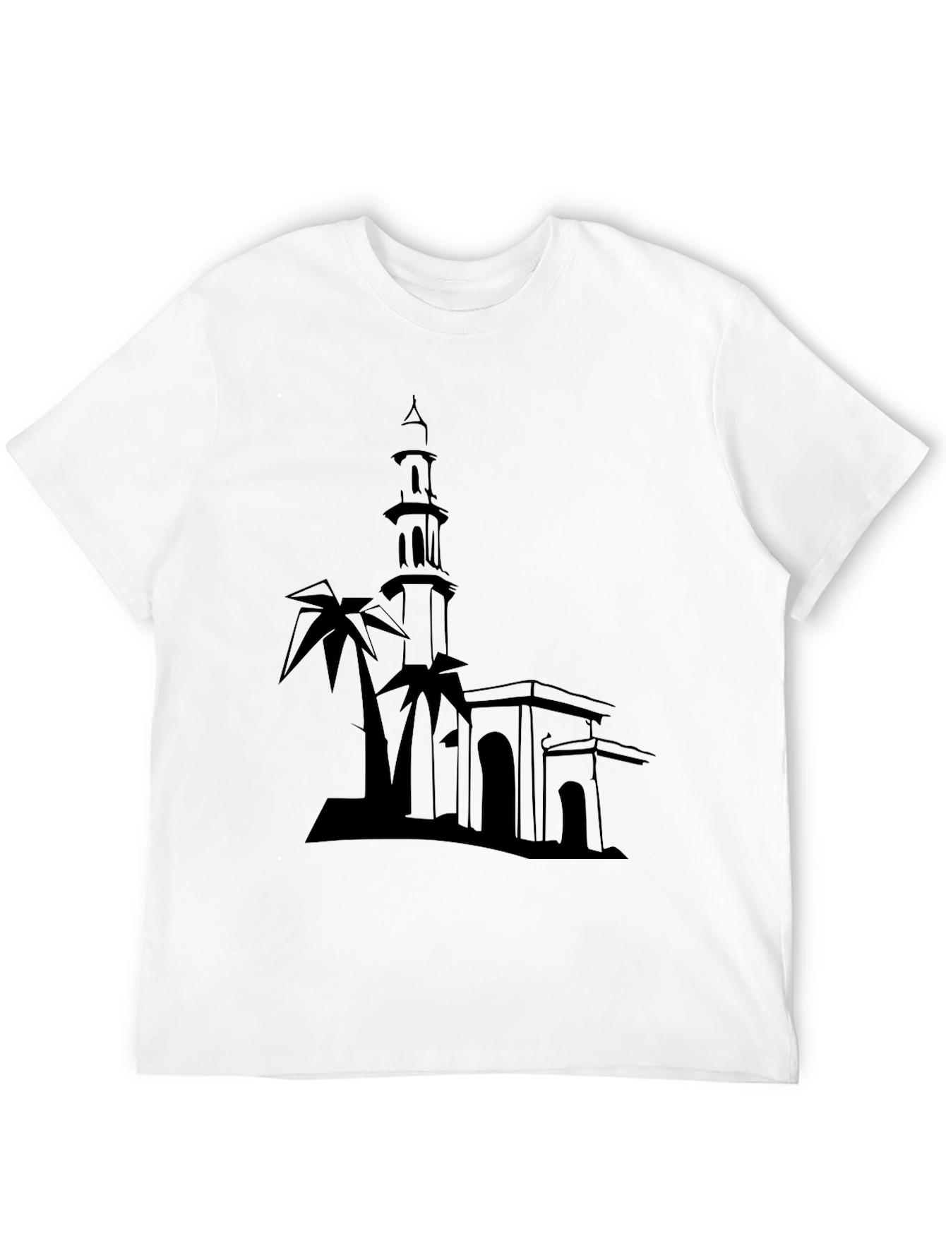 Silhouette Mosque T-Shirt - Stylish Black Tee