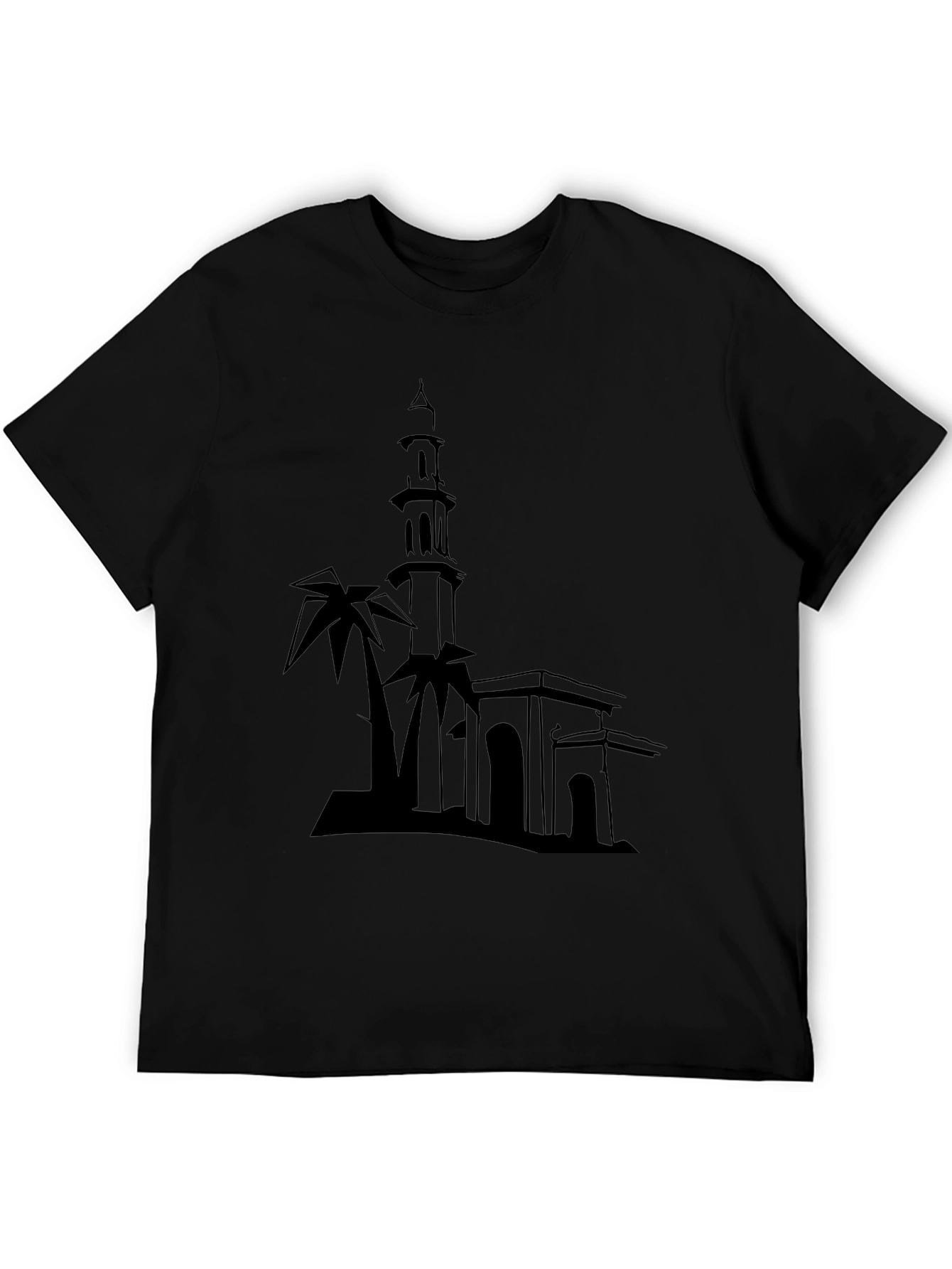 Silhouette Mosque T-Shirt - Stylish Black Tee