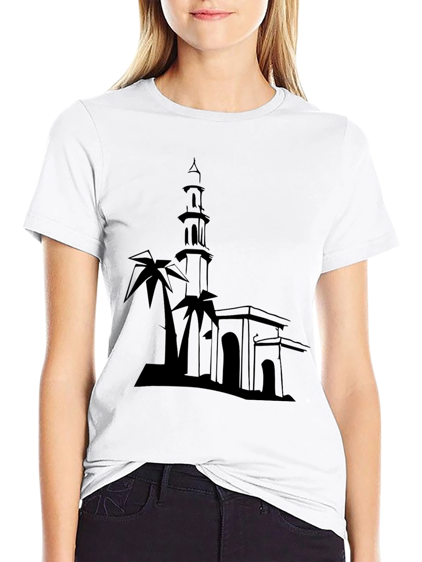 Silhouette Mosque T-Shirt - Stylish Black Tee