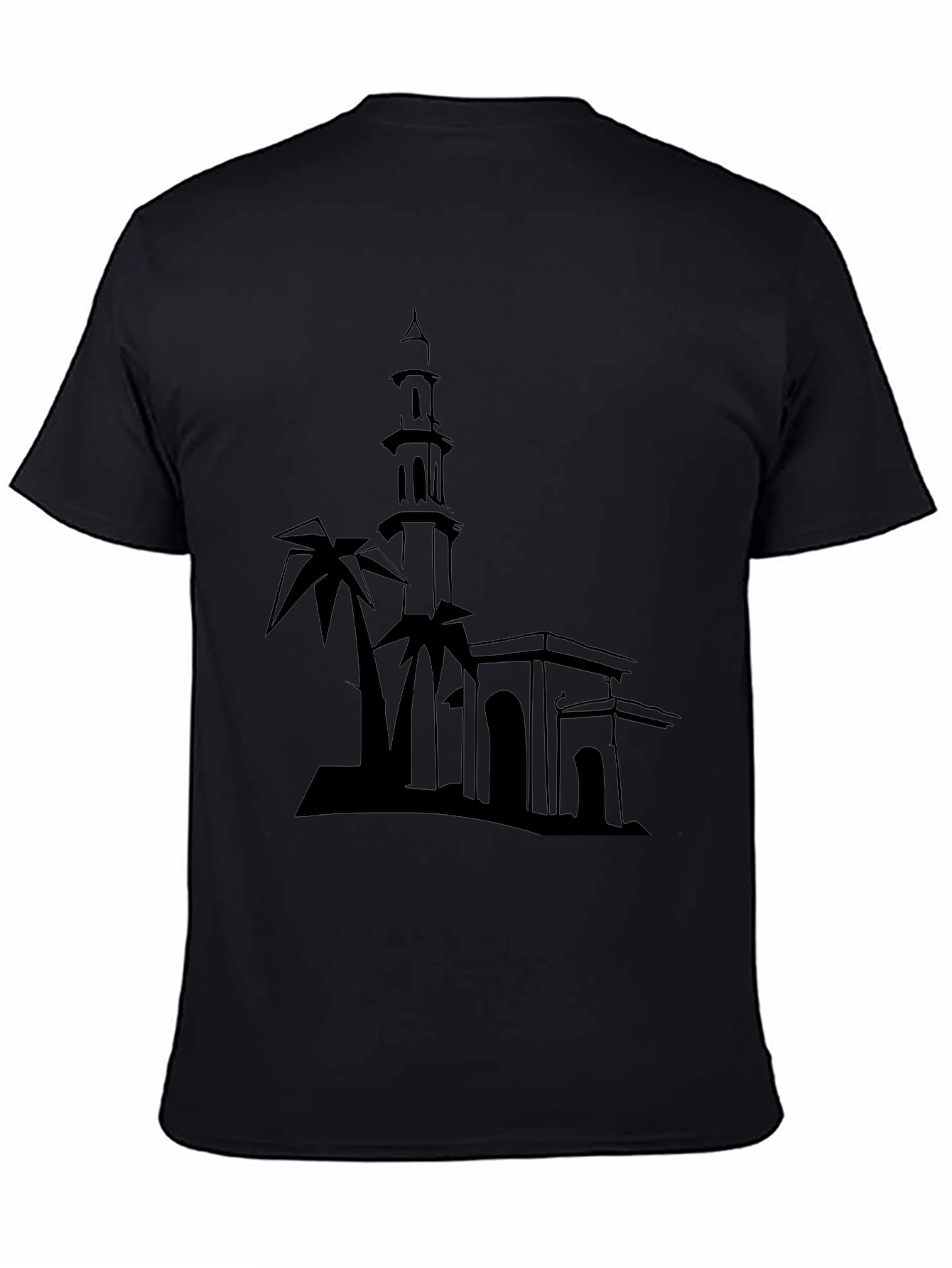 Silhouette Mosque T-Shirt - Stylish Black Tee
