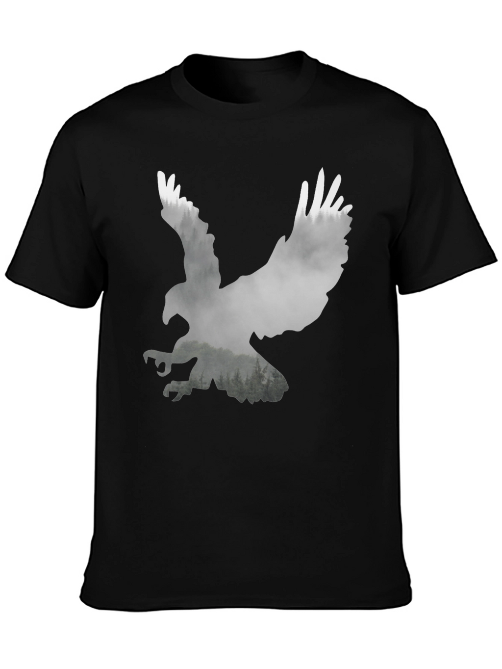Eagle Silhouette Graphic Tee - Nature Inspired Style