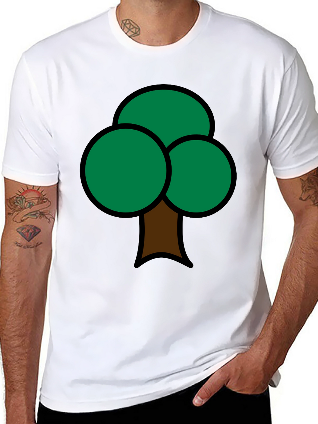 Fun Tree Graphic Print Mens T-Shirt