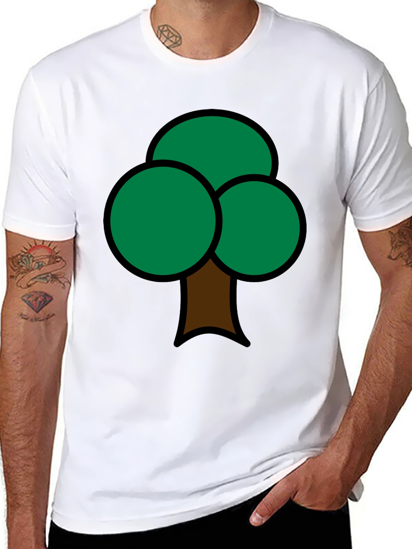 Fun Tree Graphic Print Mens T-Shirt