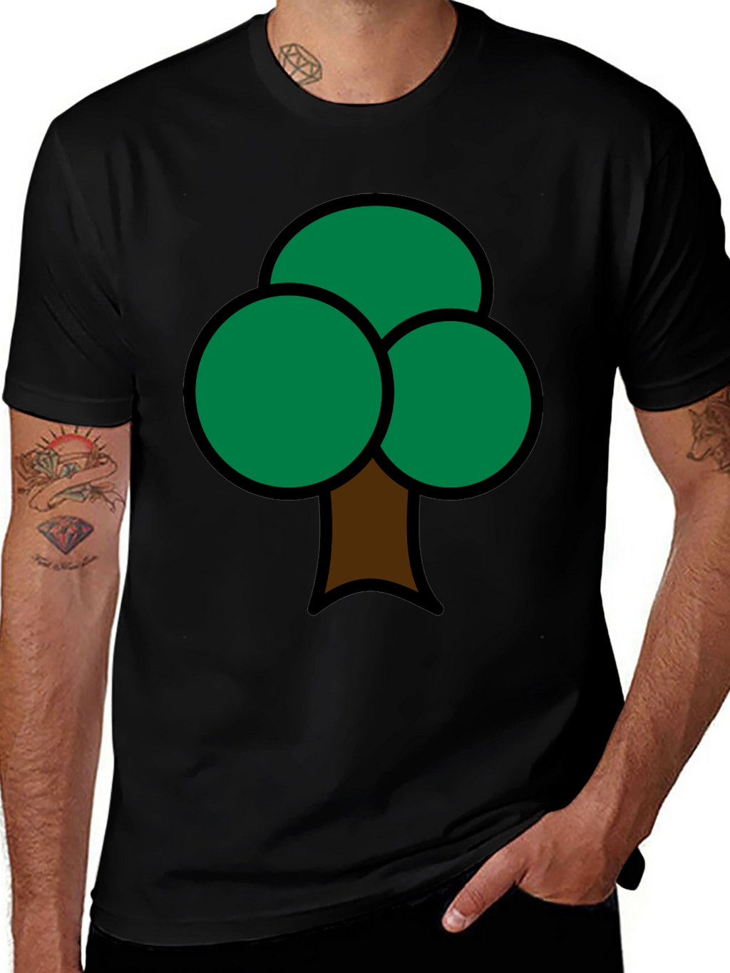 Fun Tree Graphic Print Mens T-Shirt
