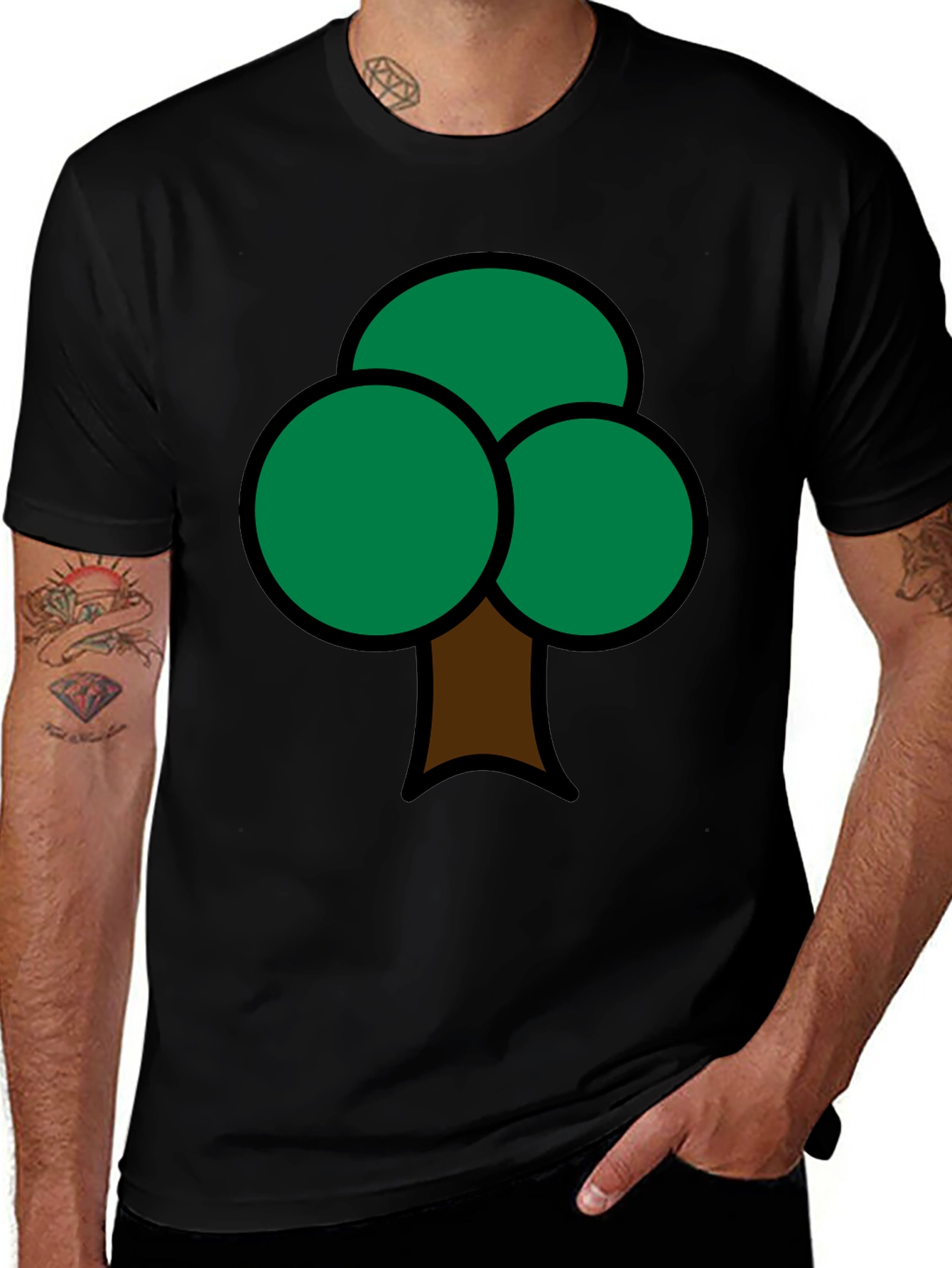 Fun Tree Graphic Print Mens T-Shirt