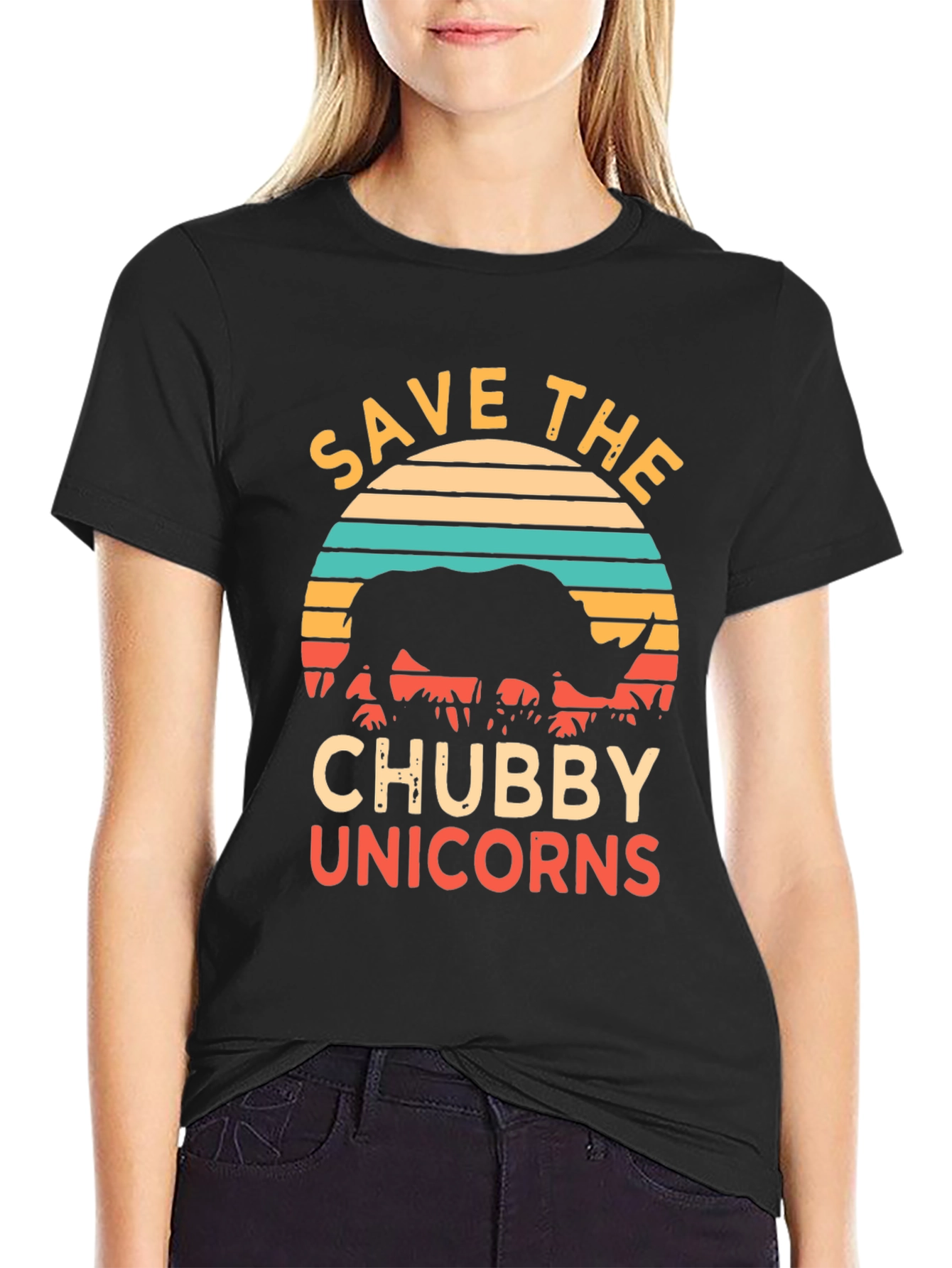 Save the Chubby Unicorns Rhino Graphic Tee