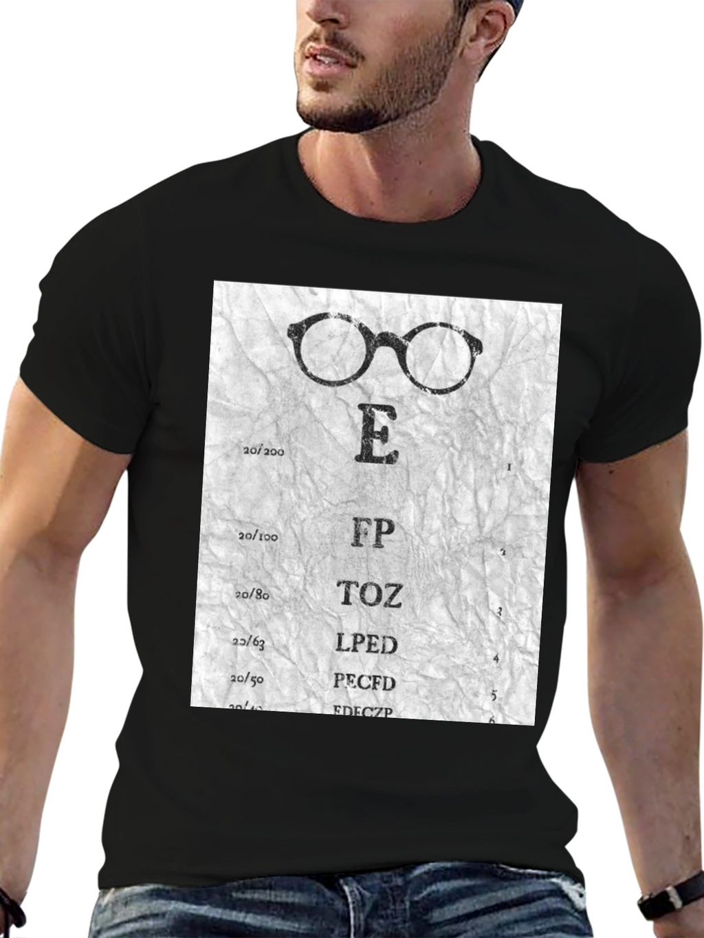 Eye Chart Glasses Graphic T-Shirt