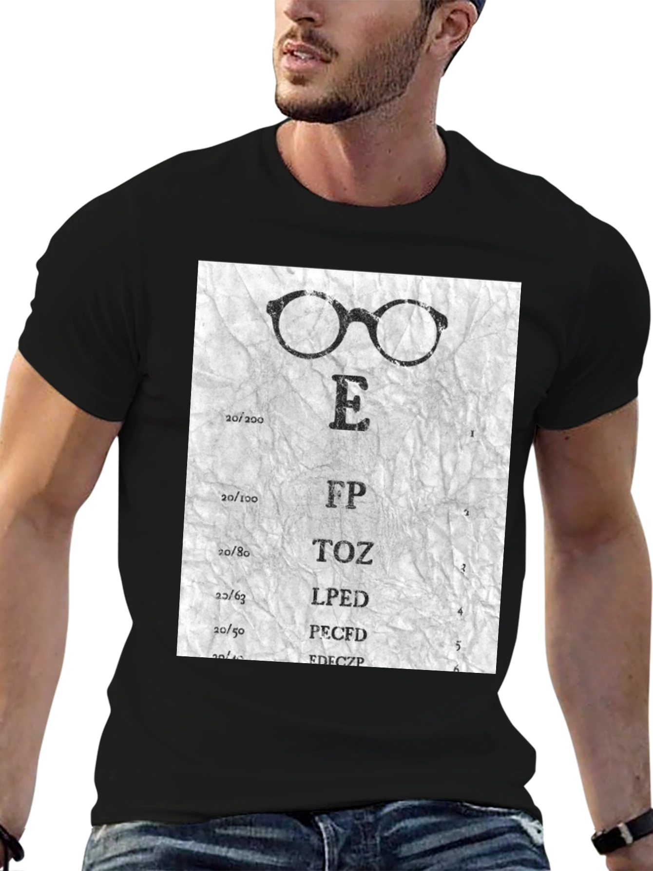 Eye Chart Glasses Graphic T-Shirt