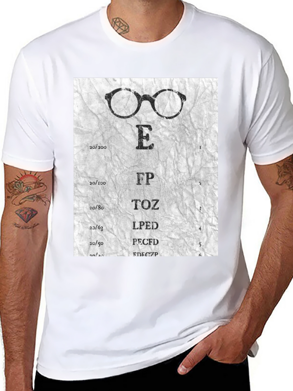 Eye Chart Glasses Graphic T-Shirt