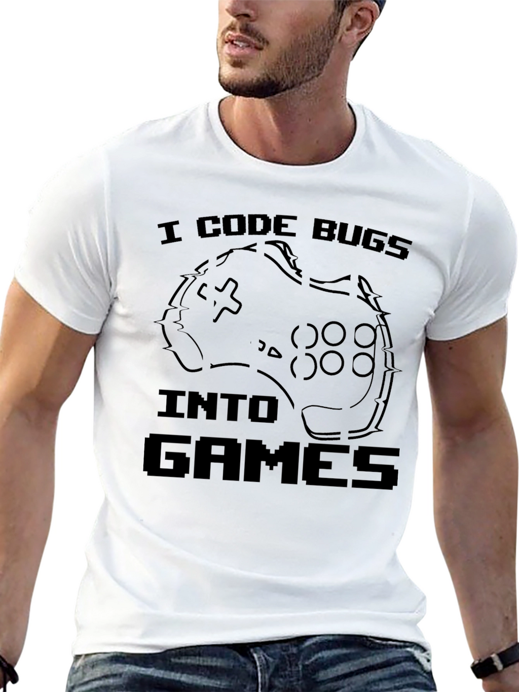 I Code Bugs Into Games T-Shirt Funny Programmer Gift