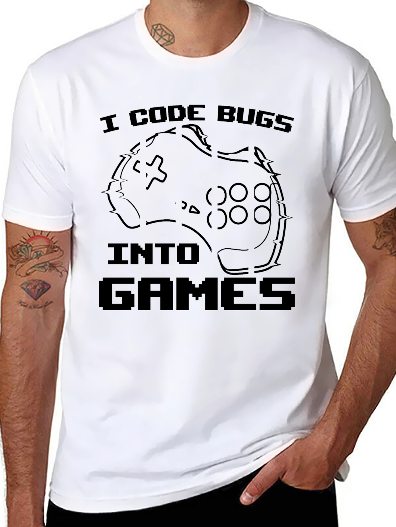 I Code Bugs Into Games T-Shirt Funny Programmer Gift