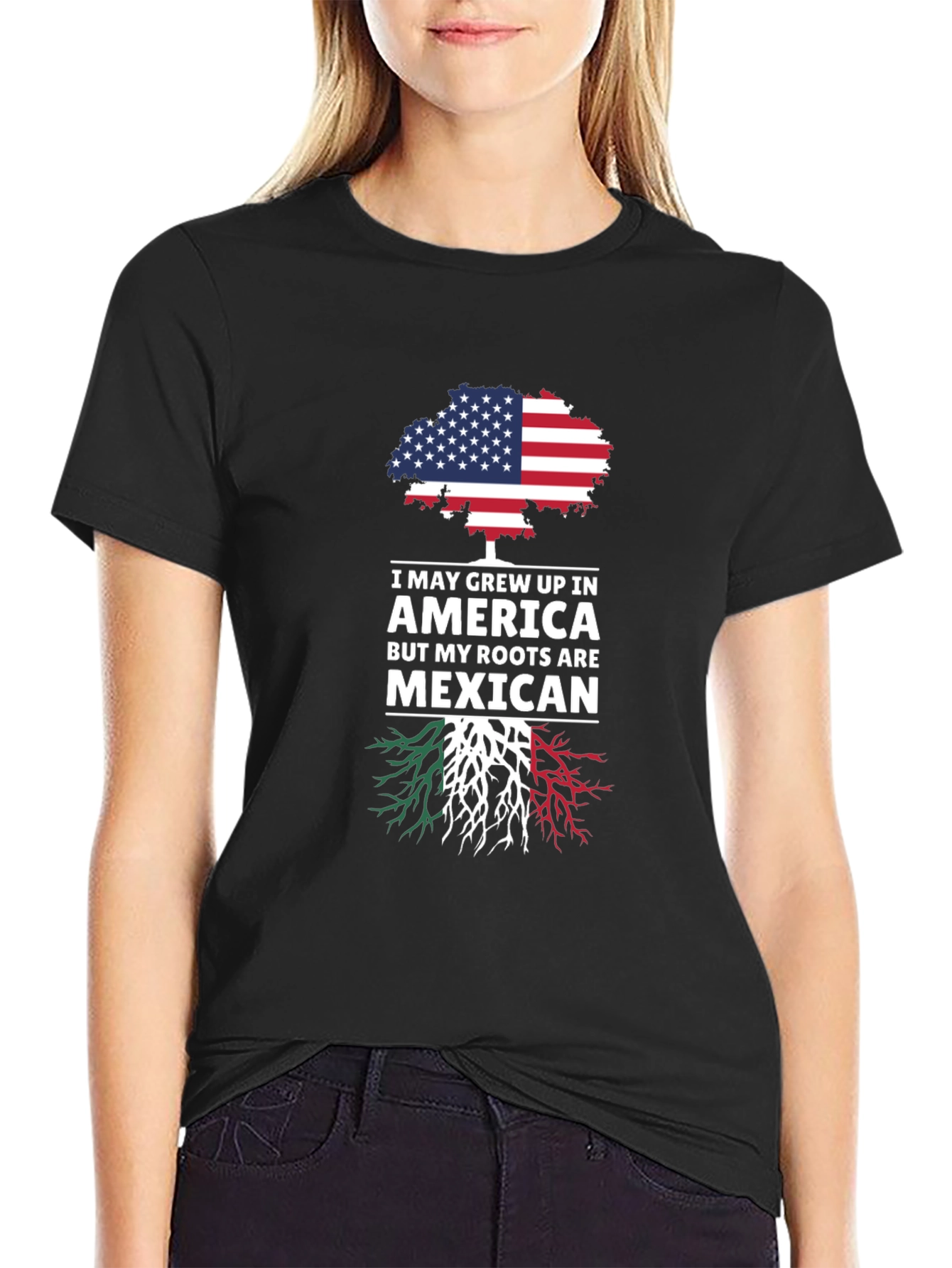 American Grown Mexican Roots T-Shirt