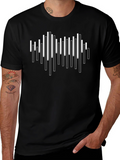 Cool Abstract Graphic Tee - Black Cotton Blend