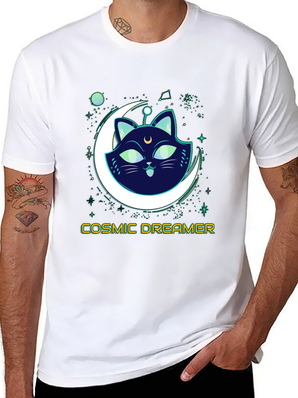Cosmic Dreamer Cat T-Shirt