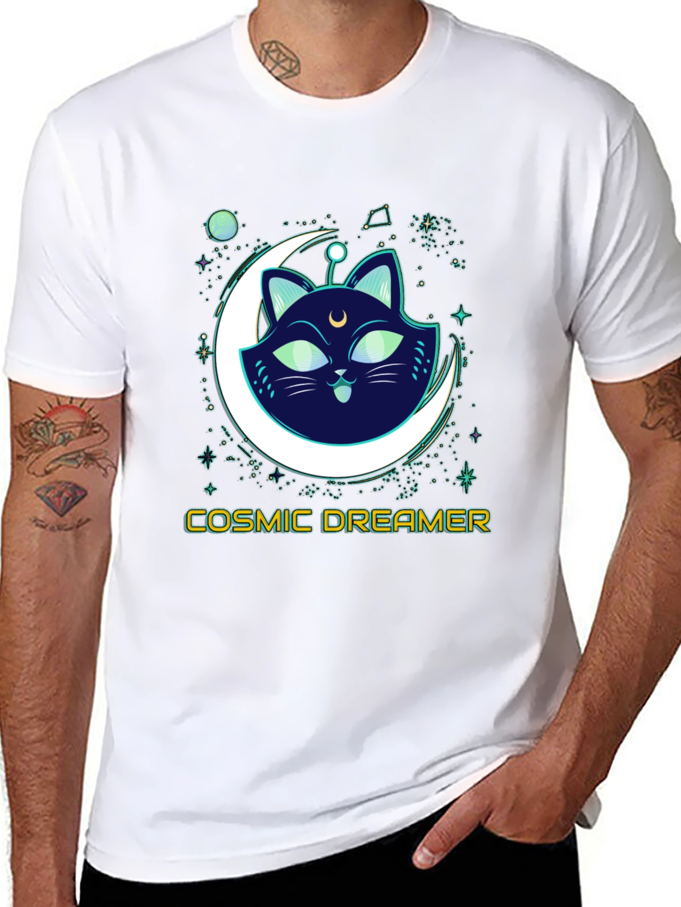 Cosmic Dreamer Cat T-Shirt